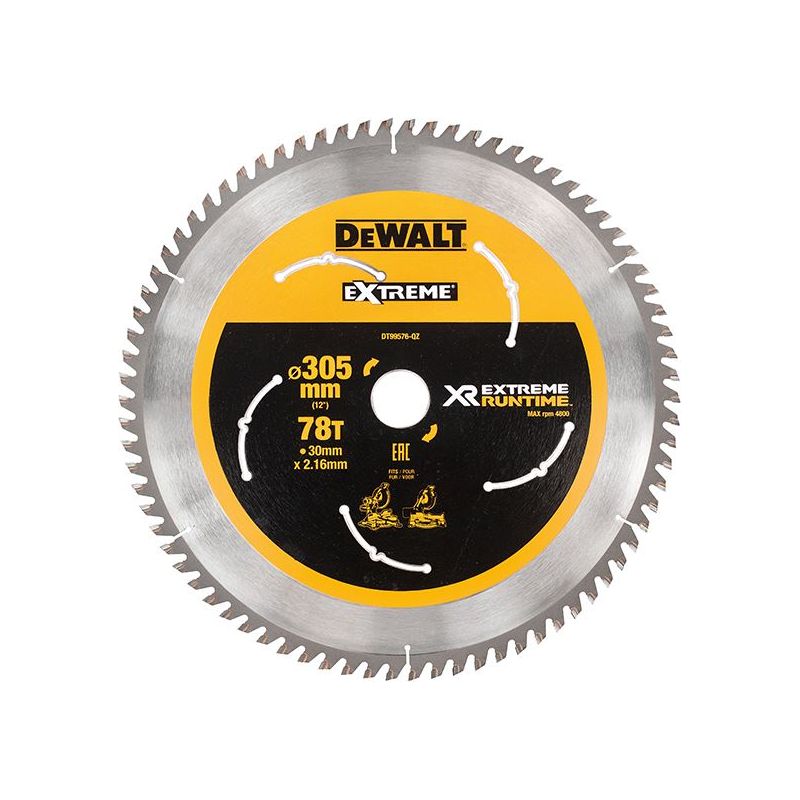 Dewalt Power Tools XR FlexVolt Mitre Saw Blade 305 x 30mm x 78T DeWALT Power Tools - Dynamic Drive