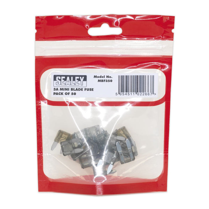 Sealey Automotive MINI Blade Fuse 3A Pack of 50 MBF350 Sealey - Dynamic Drive