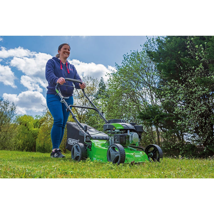 Draper Steel Deck Petrol Lawn Mower, 420mm, 132cc/3.3HP 08671 Draper - Dynamic Drive