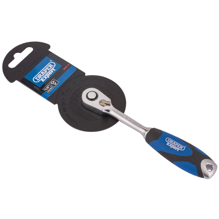 Draper 60 Tooth Micro Head Reversible Soft Grip Ratchet, 1/4" Sq. Dr. 26514 Draper - Dynamic Drive
