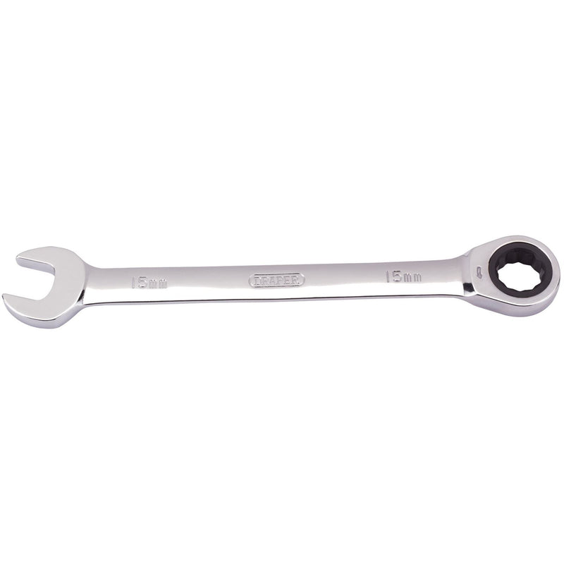 Draper Metric Ratcheting Combination Spanner, 15mm 31012 Draper - Dynamic Drive