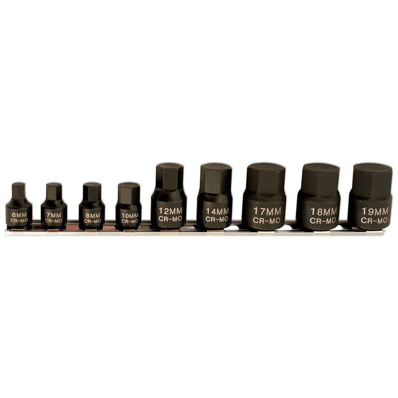 Laser Low Profile Impact Hex Socket Bit Set 1/4"D, 3/8"D 9pc 5665 Laser - Dynamic Drive