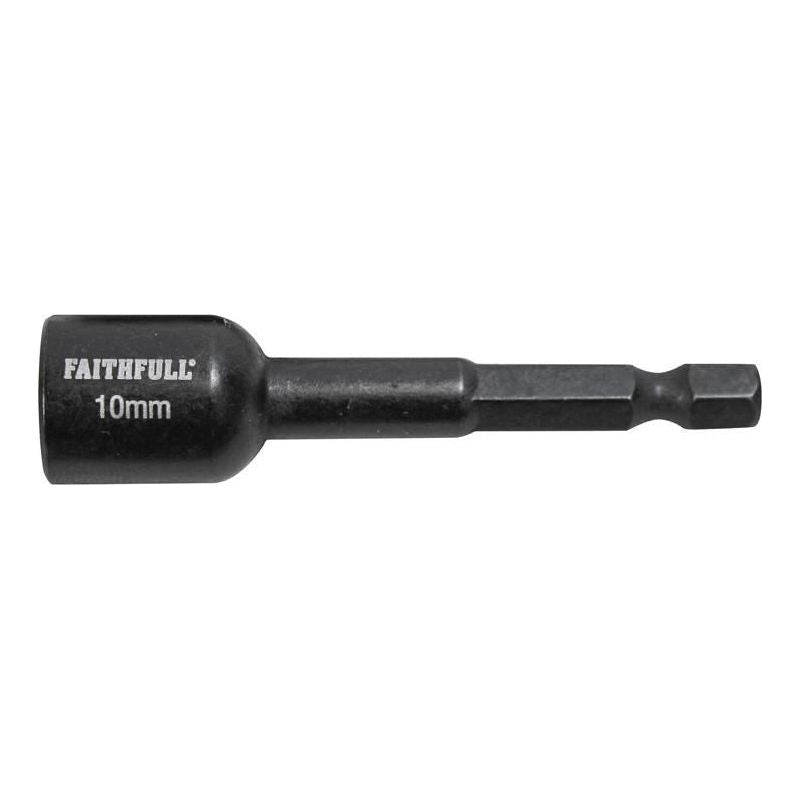 Faithfull Magnetic Impact Nut Driver 10mm x 1/4in Hex Faithfull - Dynamic Drive