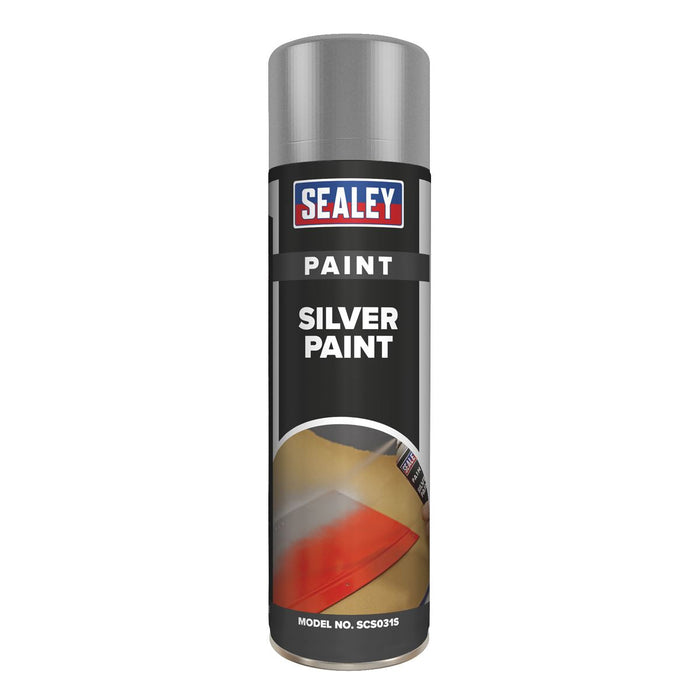 Sealey Silver Paint 500ml SCS031S Sealey - Dynamic Drive