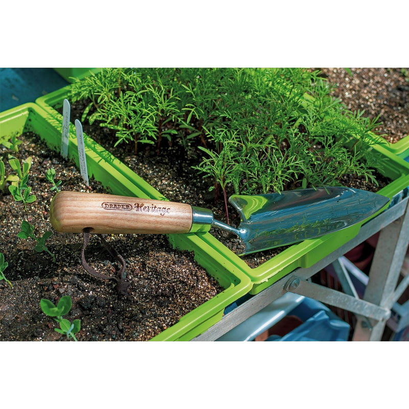 Draper Heritage Stainless Steel Transplanting Trowel with Ash Handle Draper - Dynamic Drive