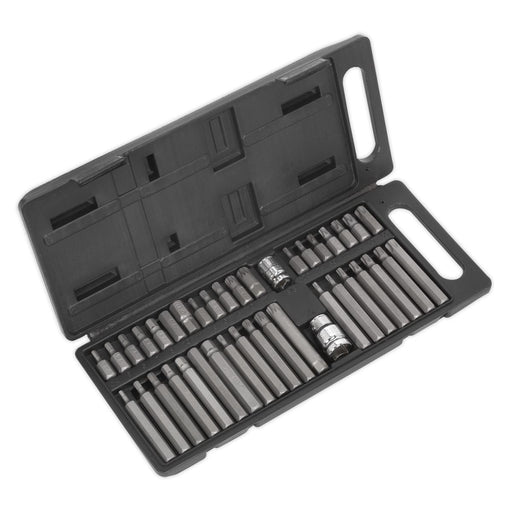 Siegen 40pc 3/8" and 1/2" Drive Socket Trx-Star Torx Hex Spline Bit Set in Case Siegen by Sealey  - Dynamic Drive