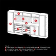 Draper BUNKER Modular Storage Combo with Stainless Steel Worktop (16 Piece) Draper - Dynamic Drive
