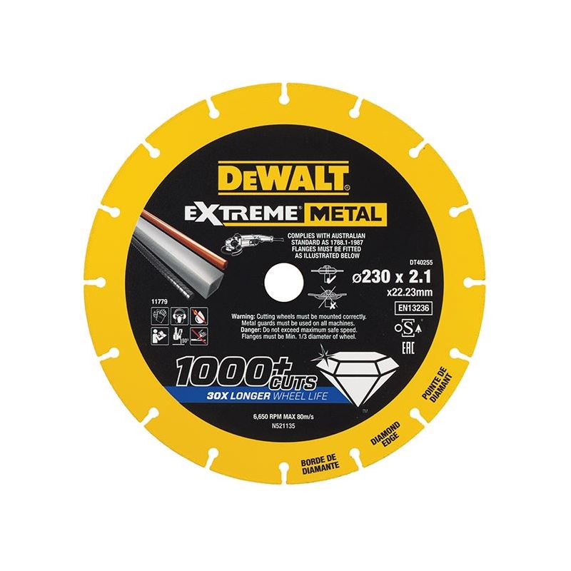 Dewalt Power Tools Extreme Metal Cut Off Saw Blade 230 x 22.23 x 2.10mm DeWALT Power Tools - Dynamic Drive