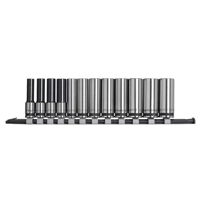 Sealey Socket Set Deep 12pc 3/8"Sq Drive Metric Black Series AK7993 Sealey - Dynamic Drive