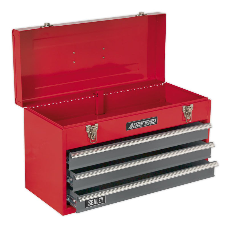 Sealey Tool Chest 3 Drawer Portable with Ball-Bearing Slides Red/Grey AP9243BB Sealey - Dynamic Drive