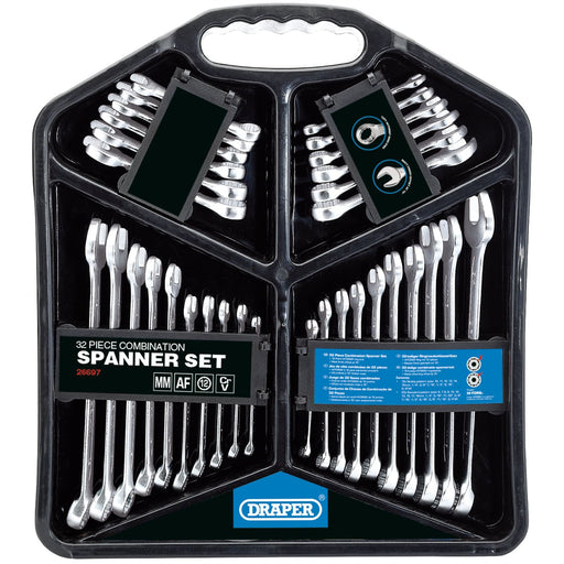 Draper HI-TORQ Four Combination Spanner Sets (32 Piece) 26697 Draper - Dynamic Drive