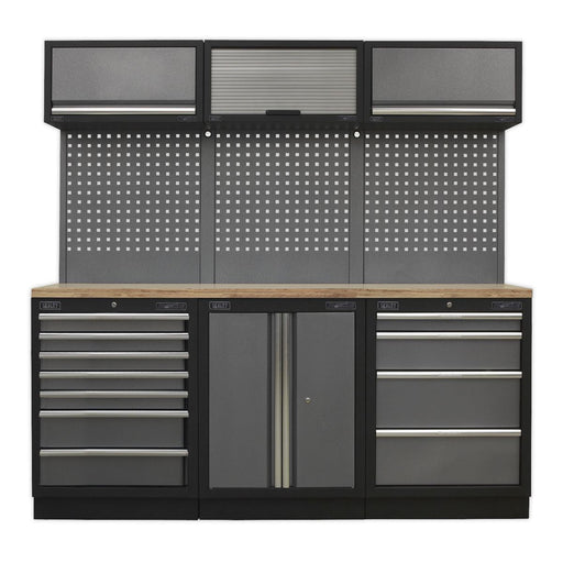 Sealey Superline Pro 2.0m Storage System Wood Worktop APMSSTACK07W Sealey - Dynamic Drive