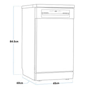 Baridi Slimline Freestanding Dishwasher 45cm Wide 10 Place Settings - Silver Baridi - Dynamic Drive