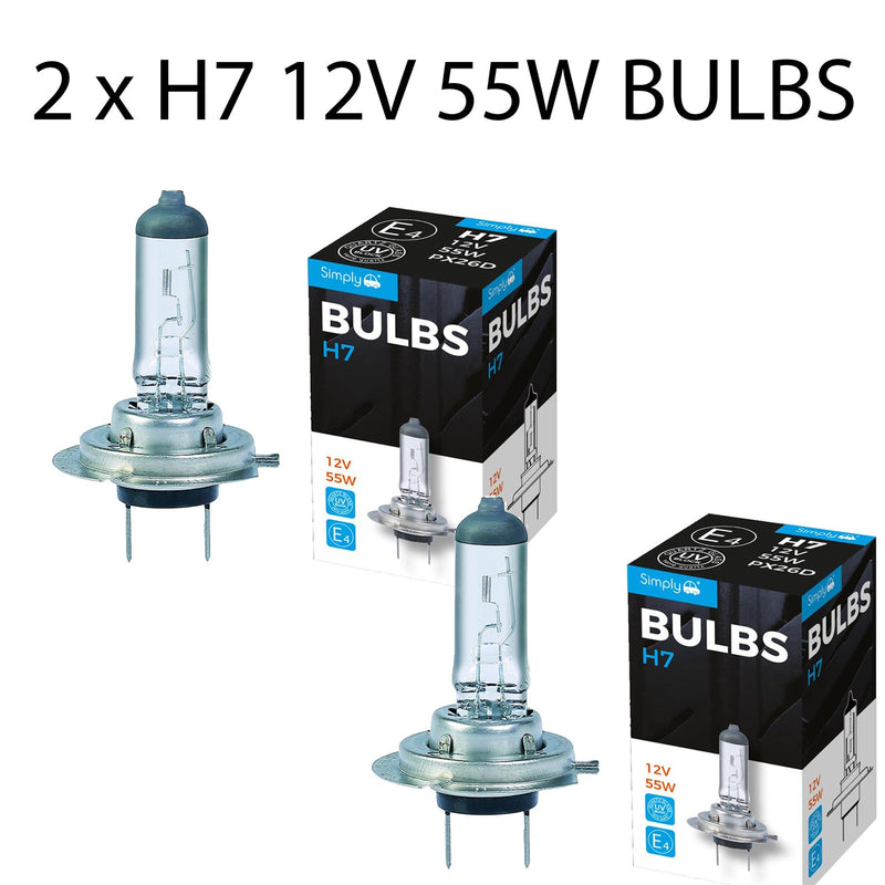 2 X H7 499 477 12V 55W Halogen Car Headlight Headlamp Dipped Fog Bulbs PX26d Simply  - Dynamic Drive