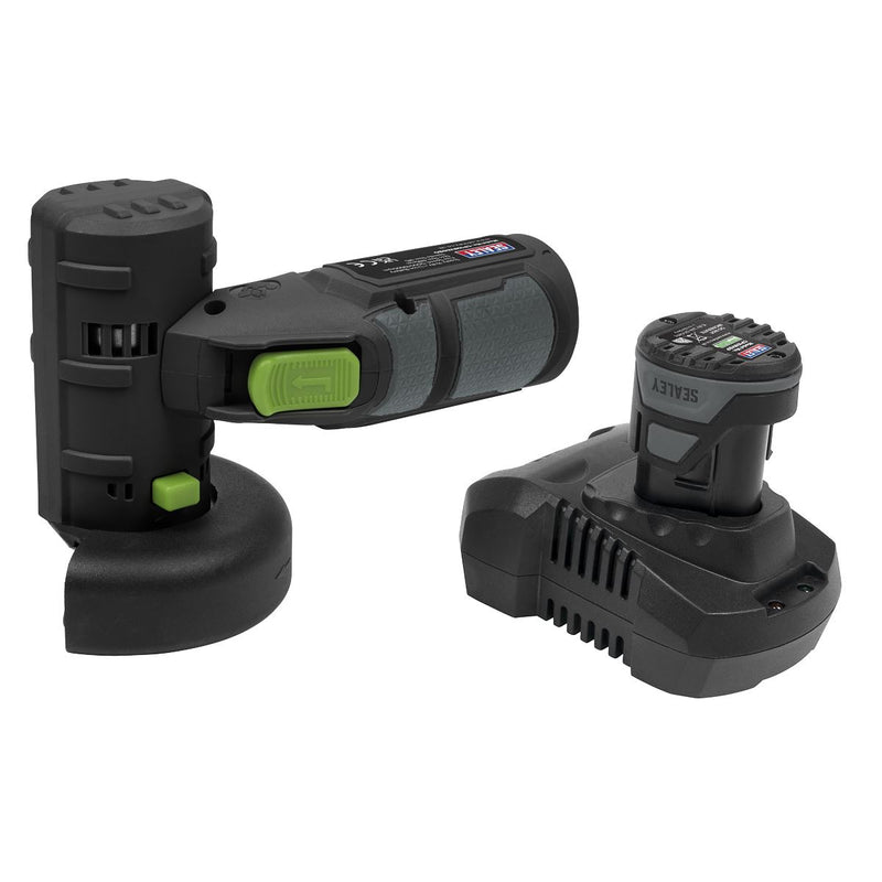 Sealey Cordless Angle Grinder Kit 10.8V 2Ah SV10.8 Series85mm CP108VAG Sealey - Dynamic Drive