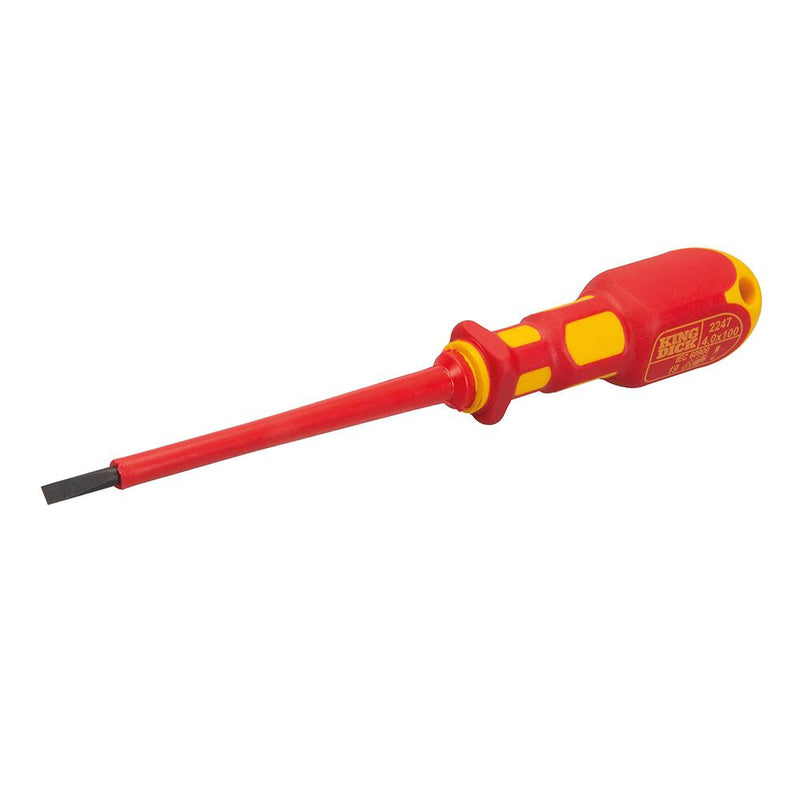 King Dick VDE Slotted Screwdriver 4 x 100mm King Dick - Dynamic Drive