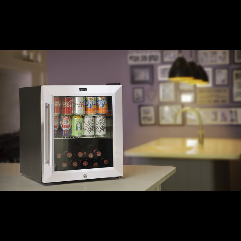 Baridi 50L Tabletop Drinks Fridge Mini Beer Cooler Glass Door Stainless Steel Baridi  - Dynamic Drive