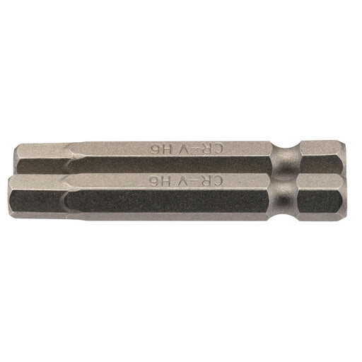 Draper Hexagonal Insert Bit, 6mm, 1/4" Hex, 50mm Long (Pack of 2) 64259 Draper - Dynamic Drive