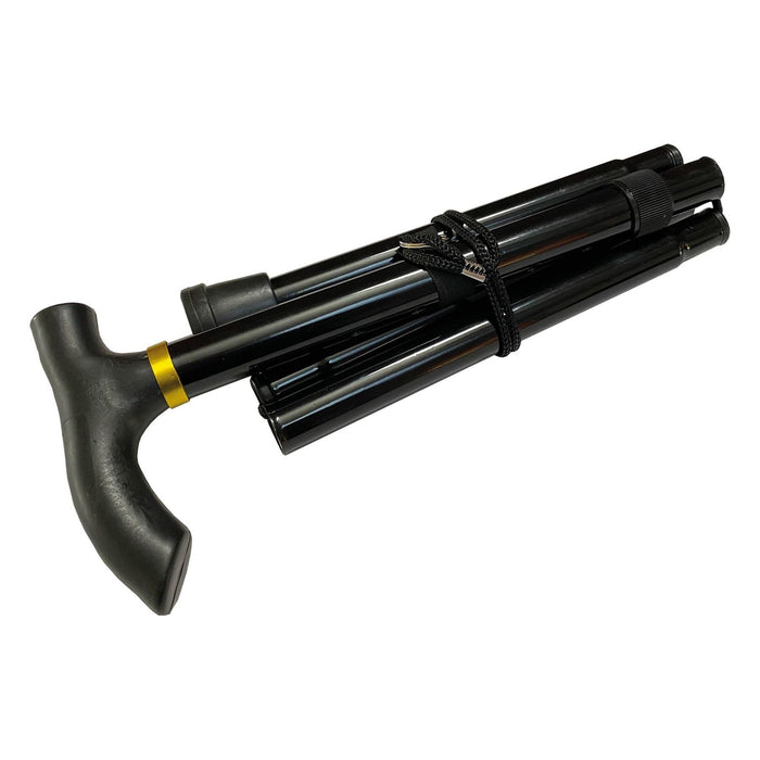 Black Folding Walking stick M0039 UK Camping And Leisure - Dynamic Drive