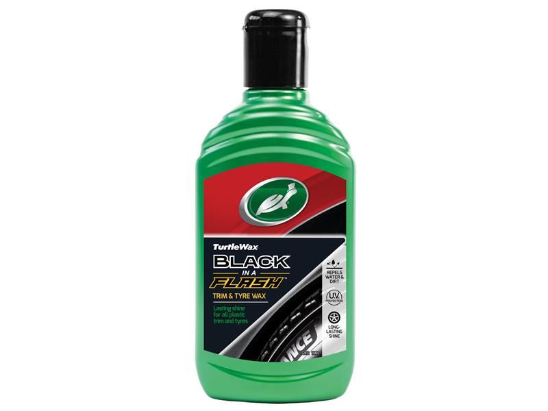 Turtle Wax Black in a Flash Trim & Tyre Wax 300ml Turtle Wax - Dynamic Drive