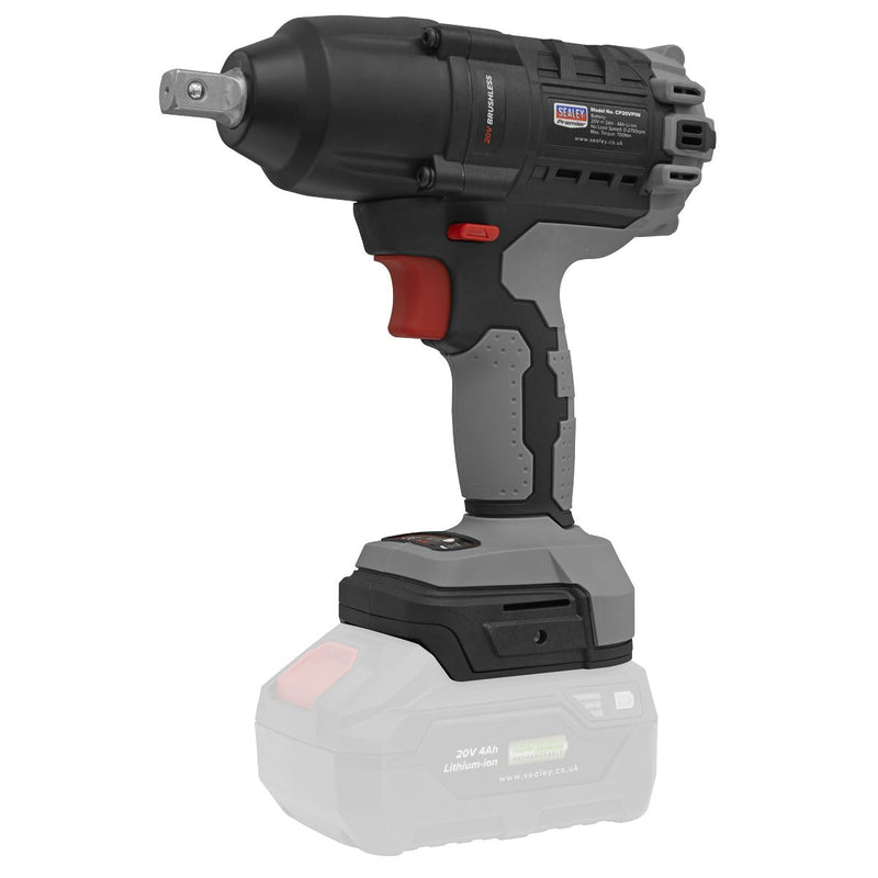 Sealey Brushless Impact Wrench Kit 1/2"Sq Drive 700Nm 20V SV20 Series 2 Batterie Sealey - Dynamic Drive