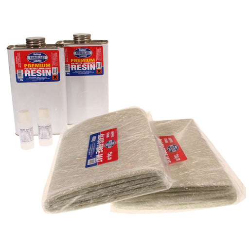 Baileys Fibreglass Premium Repair Kit 2Sq Metre with Resin, Hardener, and Matti Baileys - Dynamic Drive