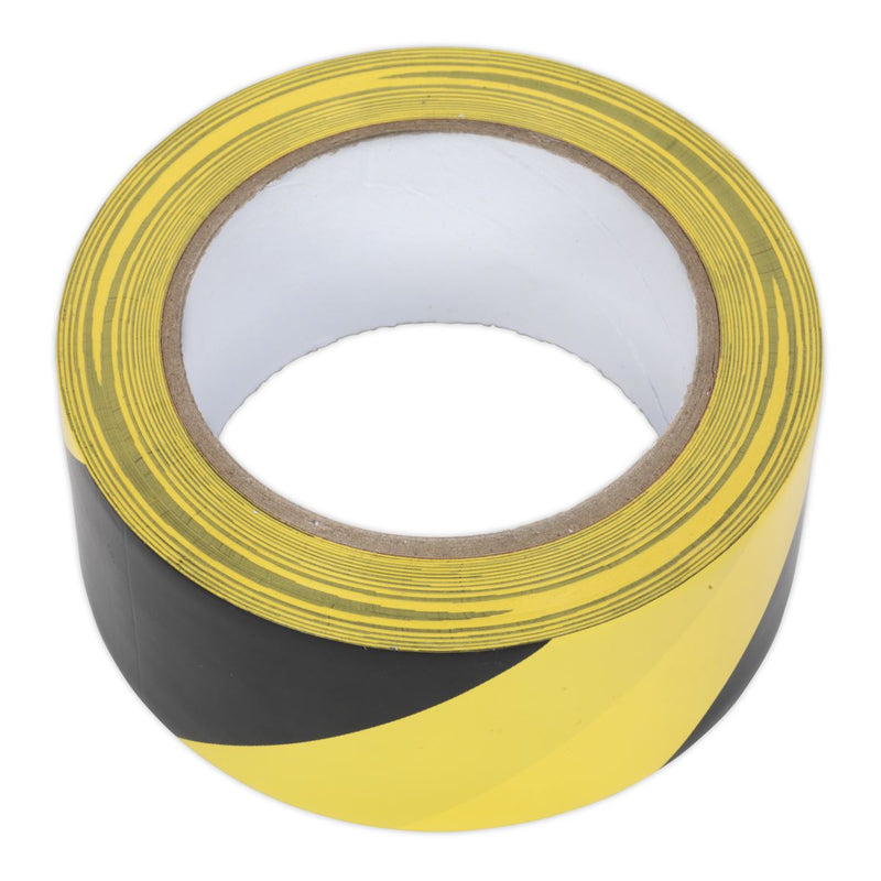 Sealey Hazard Warning Tape 50mm x 33m Black/Yellow HWTBY Sealey - Dynamic Drive