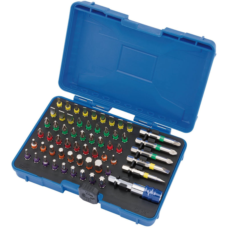 Draper Coloured Screwdriver Bit Set (60 Piece) 82405 Draper - Dynamic Drive