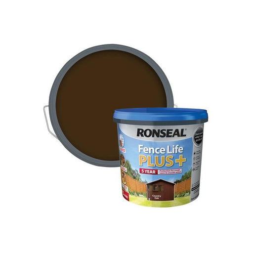 Ronseal Fence Life Plus+ Country Oak 5 litre Ronseal - Dynamic Drive