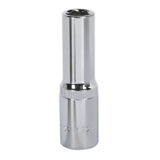 Sealey WallDrive Socket 12mm Deep 1/2"Sq Drive Fully Polished SP1212D Sealey - Dynamic Drive