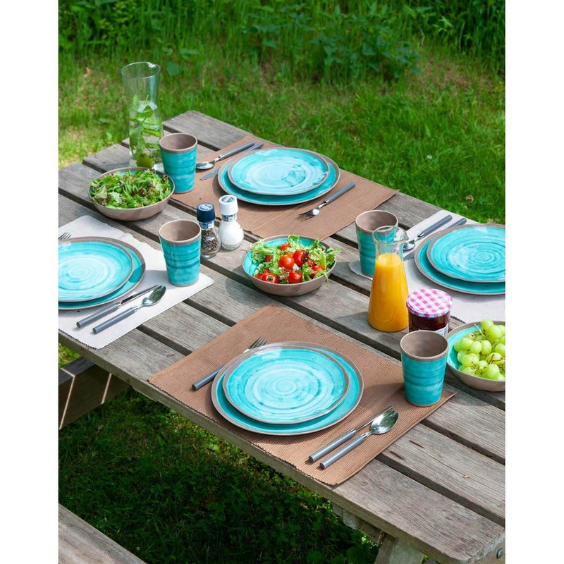 Bo-Camp Tableware Halo Melamine 12 Pieces Aqua Bo-Camp - Dynamic Drive