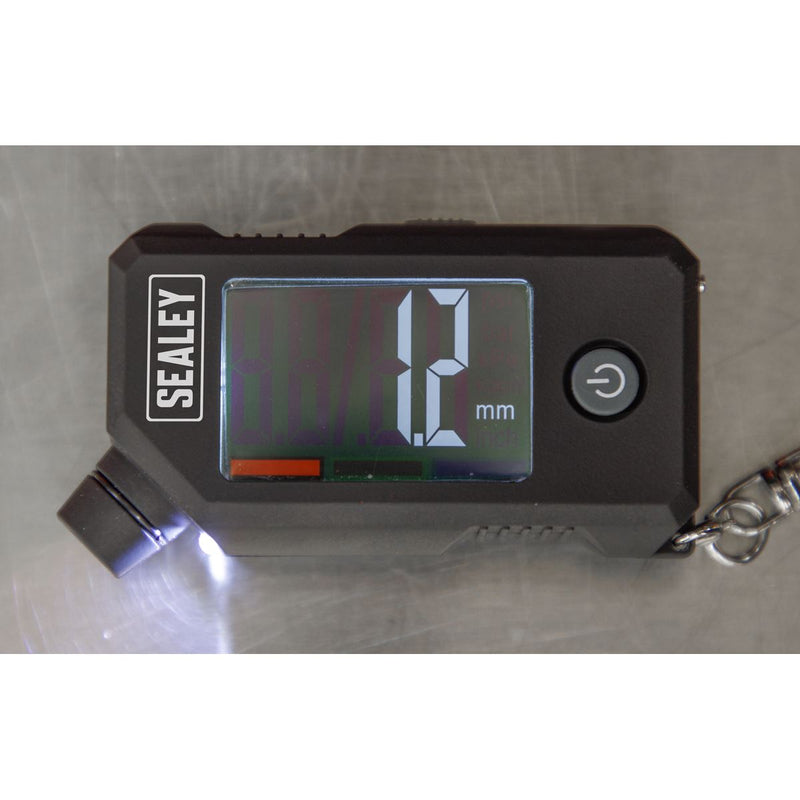 Sealey Digital Tyre Pressure & Tread Depth Gauge with LED TSTPG12 Sealey - Dynamic Drive