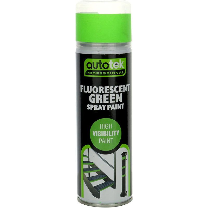 Fluorescent Green Aerosol Paint High Visibility 500Ml Autotek Autotek  - Dynamic Drive