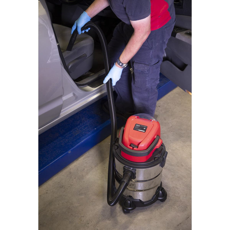 Sealey Vacuum Cleaner Cordless Wet & Dry 20L 20V SV20 Series Body Only Sealey  - Dynamic Drive