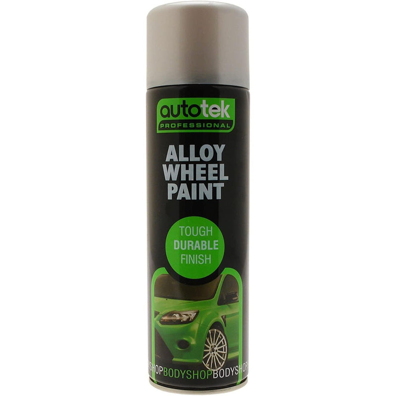 AUTOTEK SILVER ALUMINIUM Wheel Paint 500ml Spray Paint High Coverage Autotek  - Dynamic Drive