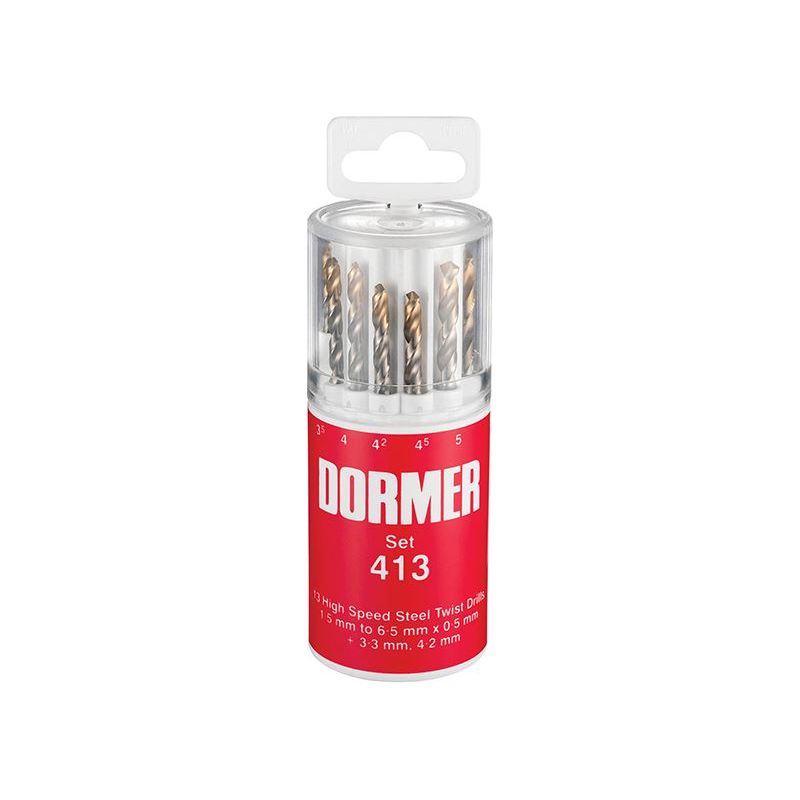 Dormer A094 No.413 HSS TiN Coated Drill Set of 13 1.5- 6.50mm x 0.5mm Dormer - Dynamic Drive