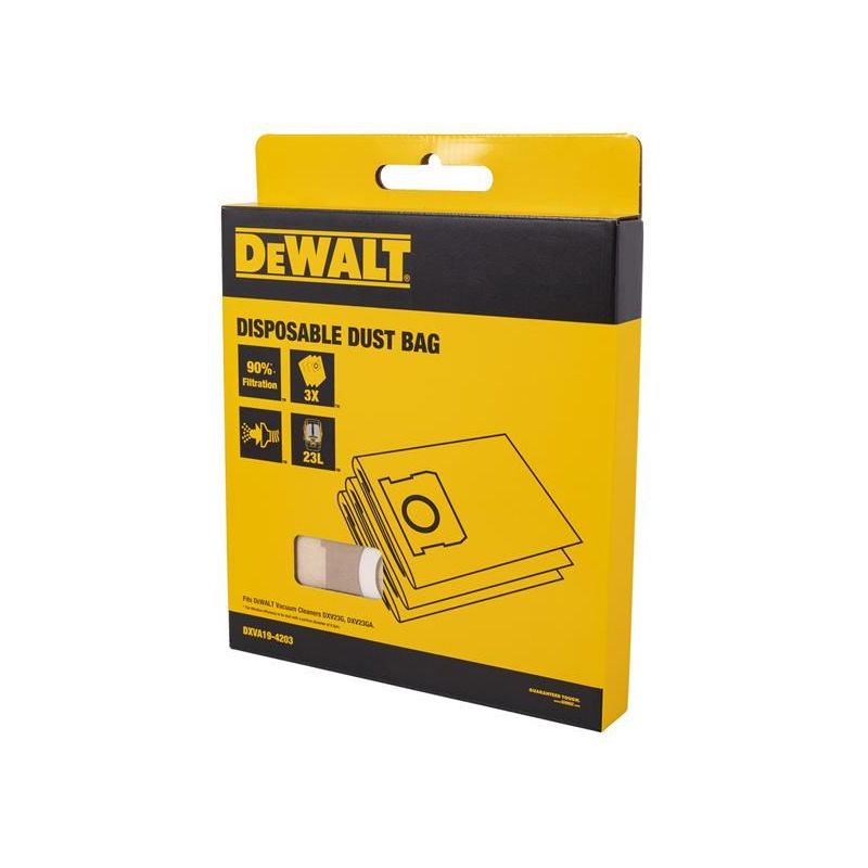 Dewalt Vacuum DXVA19-4203 Dust Bag (3 Pack) DEWALT Vacuum - Dynamic Drive