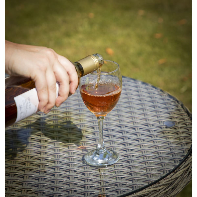 Dellonda Chester Rattan Wicker Round Outdoor Table with Tempered Glass Top Dellonda - Dynamic Drive