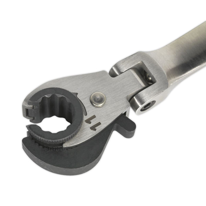 Sealey Brake Pipe Spanner Ratcheting 10 & 11mm VS0347 Sealey - Dynamic Drive