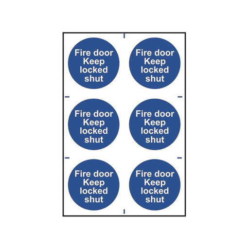Scan Fire Door Keep Locked Shut - 6 PVC Signs 100 x 100mm Scan - Dynamic Drive