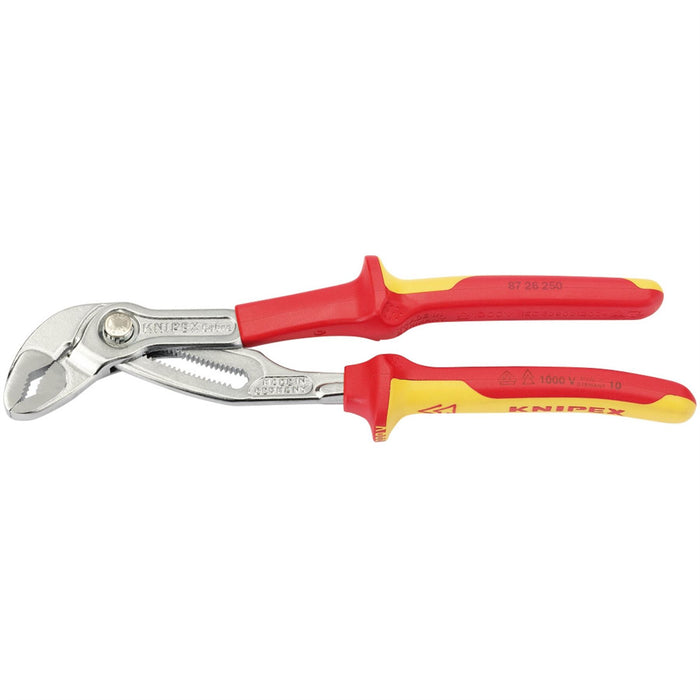 Draper Knipex Cobra 87 26 250 VDE Chrome Waterpump Pliers, 250mm 34672 Draper - Dynamic Drive