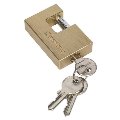 Sealey Brass Body Shutter Padlock 60mm Sealey - Dynamic Drive