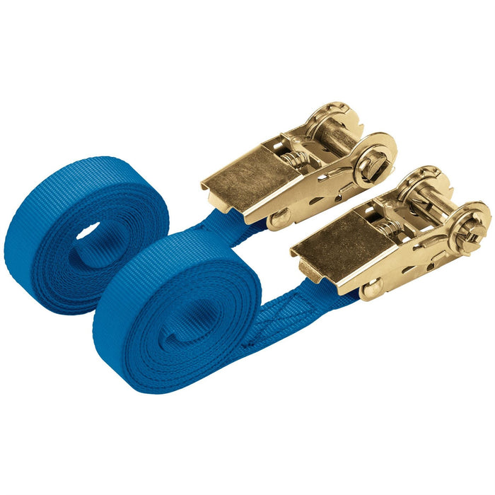 Draper Ratcheting Tie Down Straps, 4.5m x 25mm, 250kg (2 Piece) 60966 Draper - Dynamic Drive