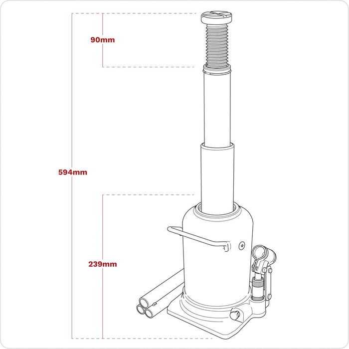 Viking Viking Telescopic Bottle Jack 12 Tonne PTBJ12S Viking - Dynamic Drive