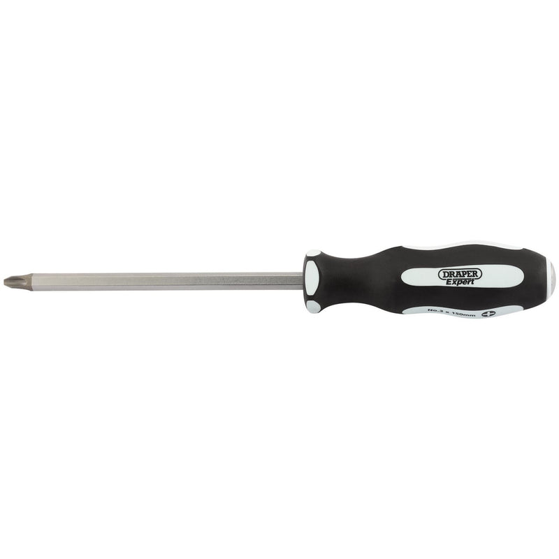 Draper 'Pound Thru' Cross Slot Soft Grip Screwdriver, No.3 x 150mm 35225 Draper - Dynamic Drive