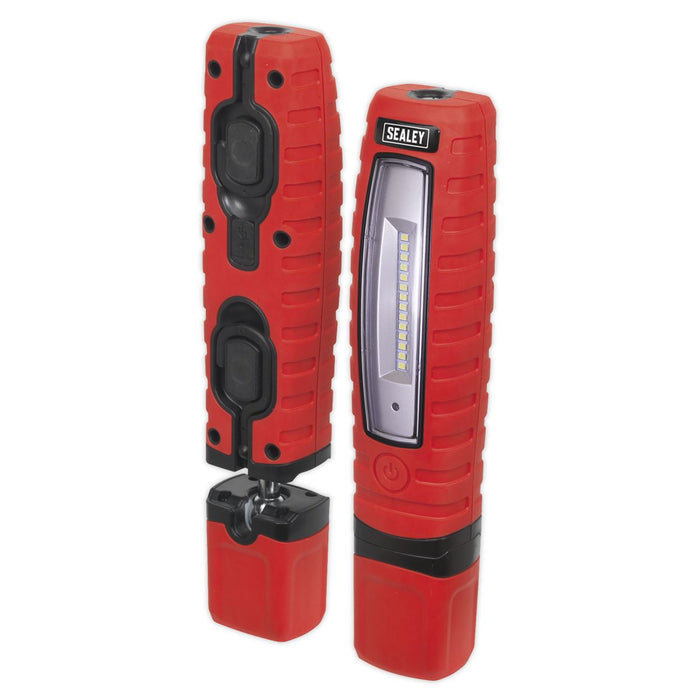 Sealey LED360R Cordless 360° 3W LED Rechargeable Inspection Lamp Red Li-ion Sealey  - Dynamic Drive