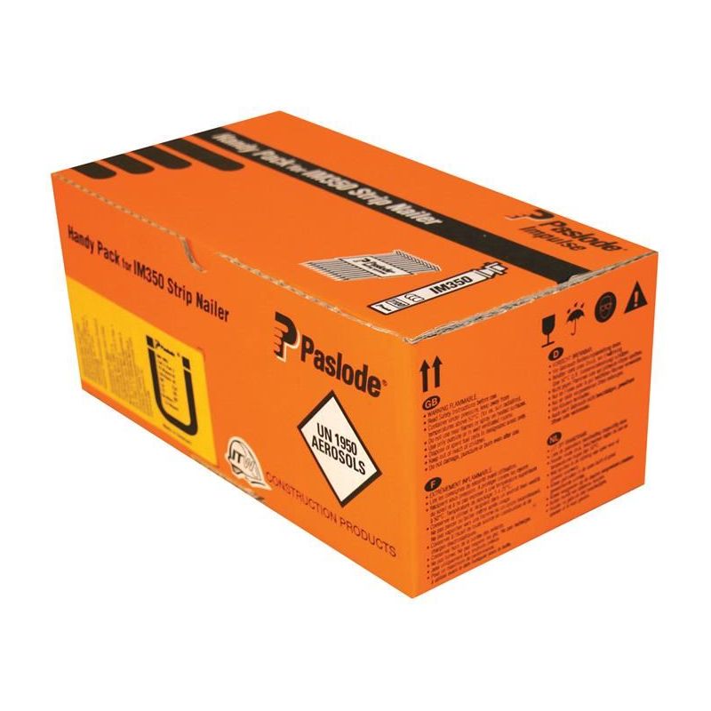 Paslode 2.8 x 63mm 350 Ring Nails Stainless Steel Finish Box of 1100 + 1 Fuel Cell Paslode - Dynamic Drive