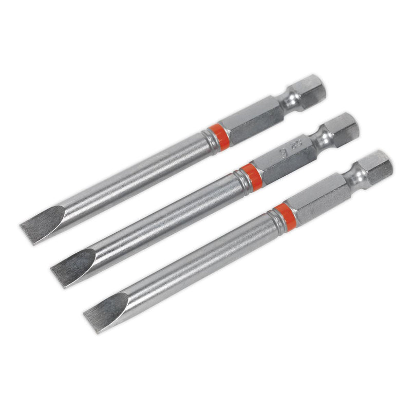 Sealey Power Tool Bit Slotted 6mm Colour-Coded S2 75mm Pa Sealey - Dynamic Drive