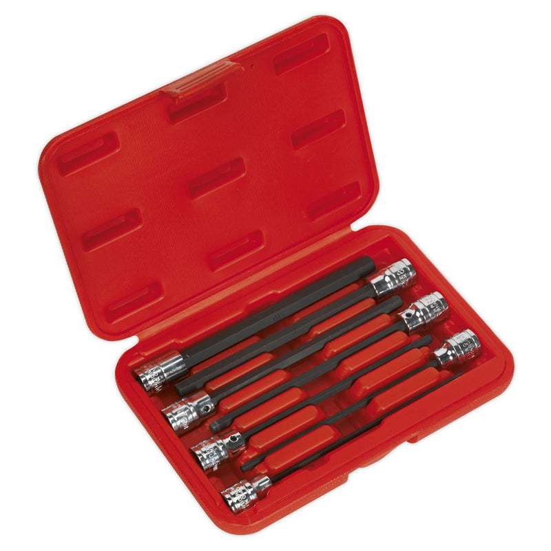 Sealey Hex Socket Bit Set 7pc 3/8"Sq Drive 150mm Metric AK62255 Sealey - Dynamic Drive