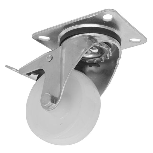 Sealey Heavy-Duty Nylon Castor Wheel Swivel with Total Lock80mm Trade Sealey - Dynamic Drive